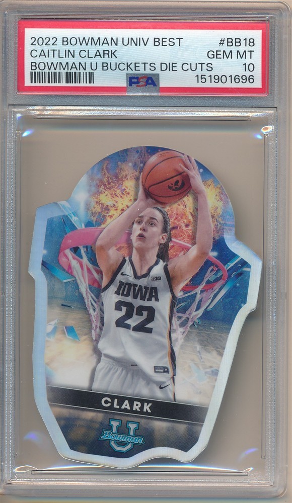 CAITLIN CLARK 2022/23 BOWMAN'S BEST U ROOKIE BUCKETS DIE CUT SP PSA 10 GEM MINT