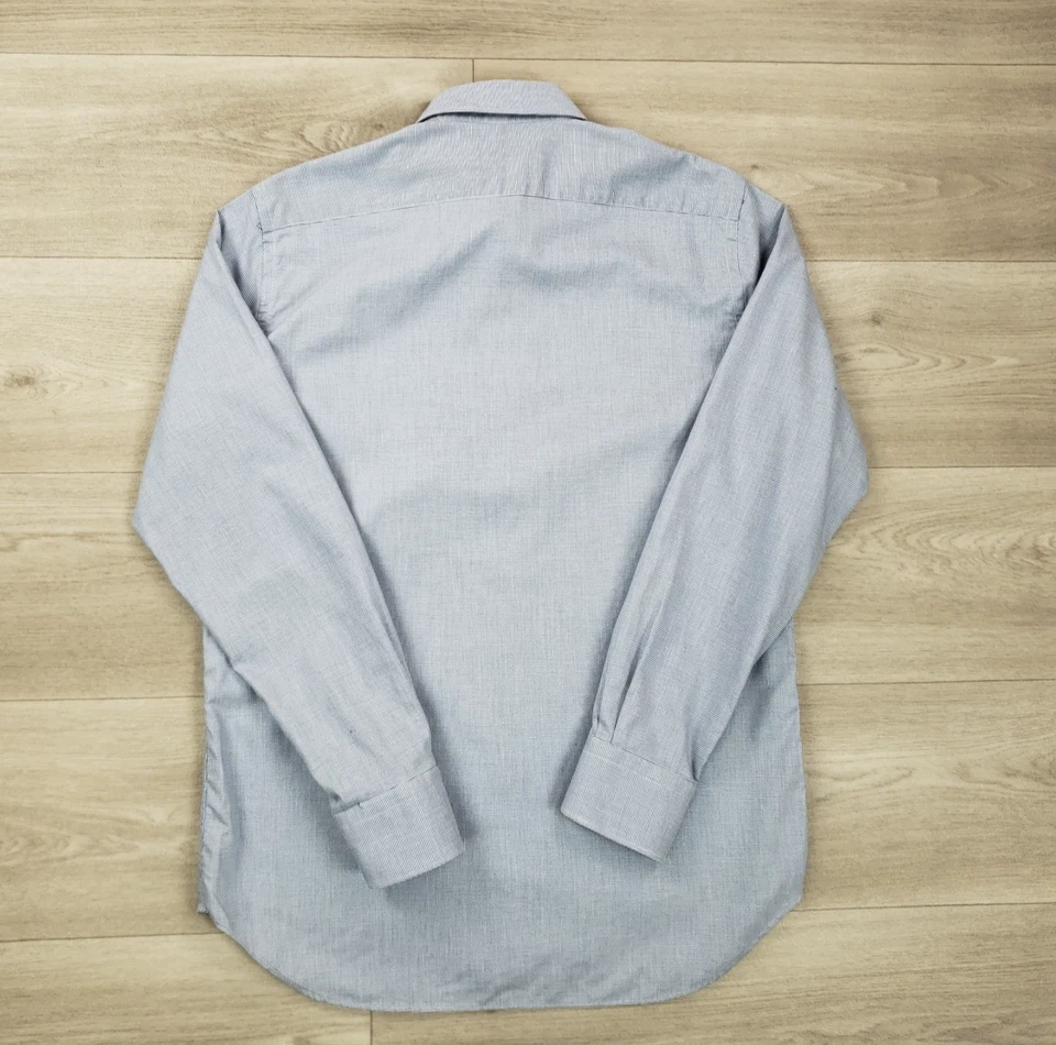 Canali 1934 Impeccable Dress Shirt Men Size 16.5 (42) Blue Cotton Spread Collar - Image 4 of 4