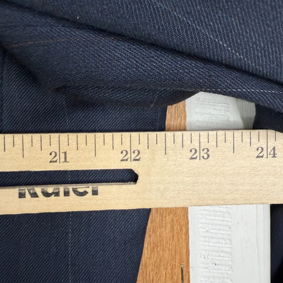 VTG Hart Schaffner Marx Suit Mens 42R Navy Blue Pinstripe 2 Button Wool 36x30 - Image 3 of 4
