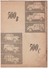 FIAT topolino  CATALOGO parti ricambio CARROZZERIA -500B 500C  1949!