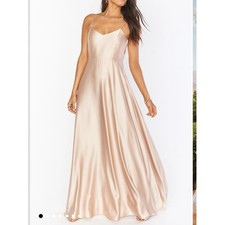Show Me Your Mumu Faith Maxi Dress Champagne Satin cocktail wedding XL