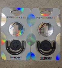  2 PopSocket PopMount Multi Surface Black Pop Sockets Authentic