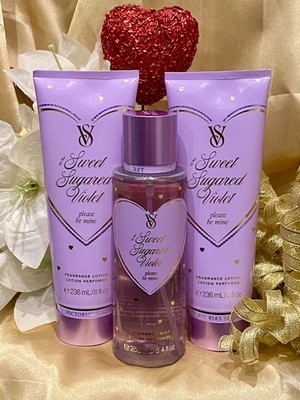 Victorias Secret SWEET SUGARED VIOLET 3Pc Set Valentines 2026 Limited Edition