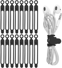 16Pcs Silicone Cable Straps Wire Organizer for Bundling Earphone, Phone Charger,