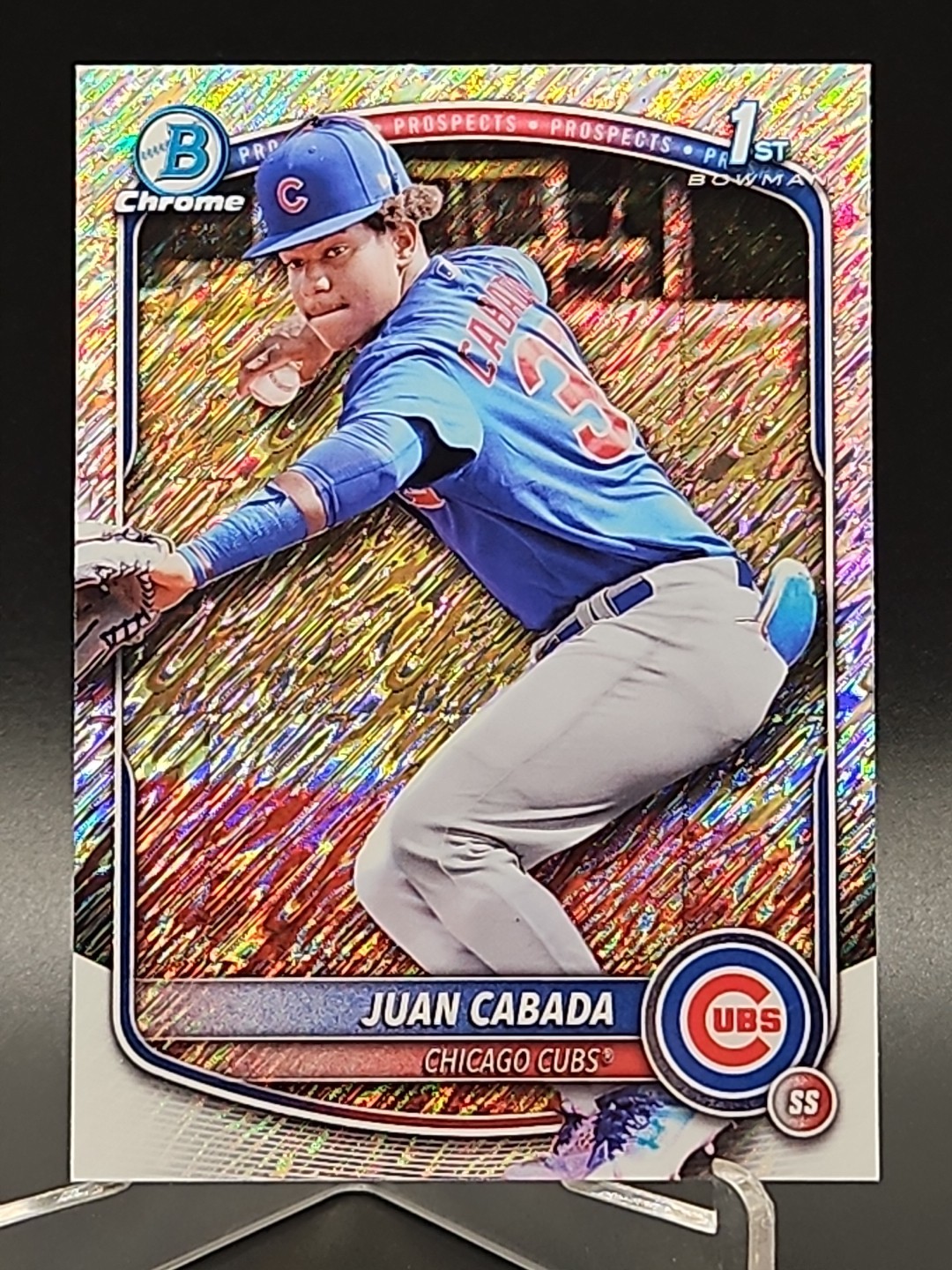 2025 Bowman Chrome 1st Juan Cabada Shimmer Refractor #BCP-207 Cubs