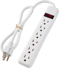 6-Outlet Surge Protector   250 Joules, 2ft Cord, 15A/125V, 1875W Max  6Feet cord