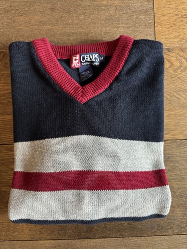 Ralph Lauren Chaps Mens Jumper Vintage Crew Neck 100% Cotton Sweater Size XL - Picture 5 of 5