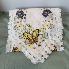 Beautiful Embroidered Butterfly Table Cloth Runner 68 x13