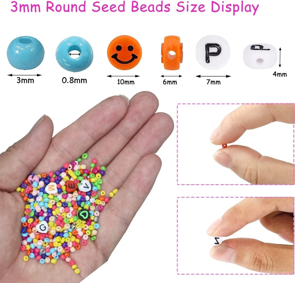 6720 Pcs Glass Seed Beads Kit 🌈 Alphabet Beads DIY Friendship Bracelet Set - Image 3 of 4