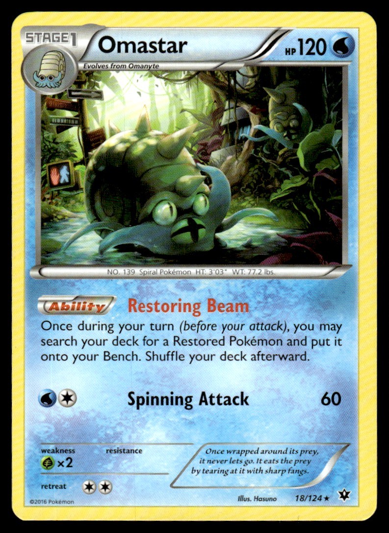 2016 XY - Fates Collide Omastar Stage 1/Rare #18