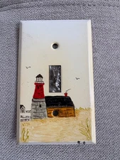 Lighthouse Nautical Light Switch Cover Plate Hand Painted