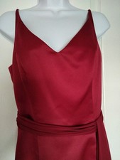David's Bridal Formal Cranberry Dress Gown Satin Evening Party Bridesmaid Size 4