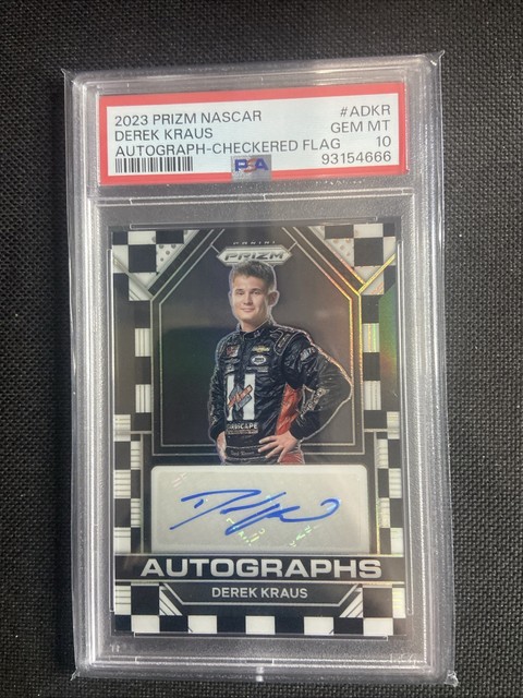 2023 Prizm NASCAR Checkered Flag Derek Kraus Auto Autograph /50 #ADKR PSA 10