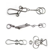 Zooshine 4 Sets Advanced Metal Brain Teasers Puzzles IQ Toys for Adults Kids,...