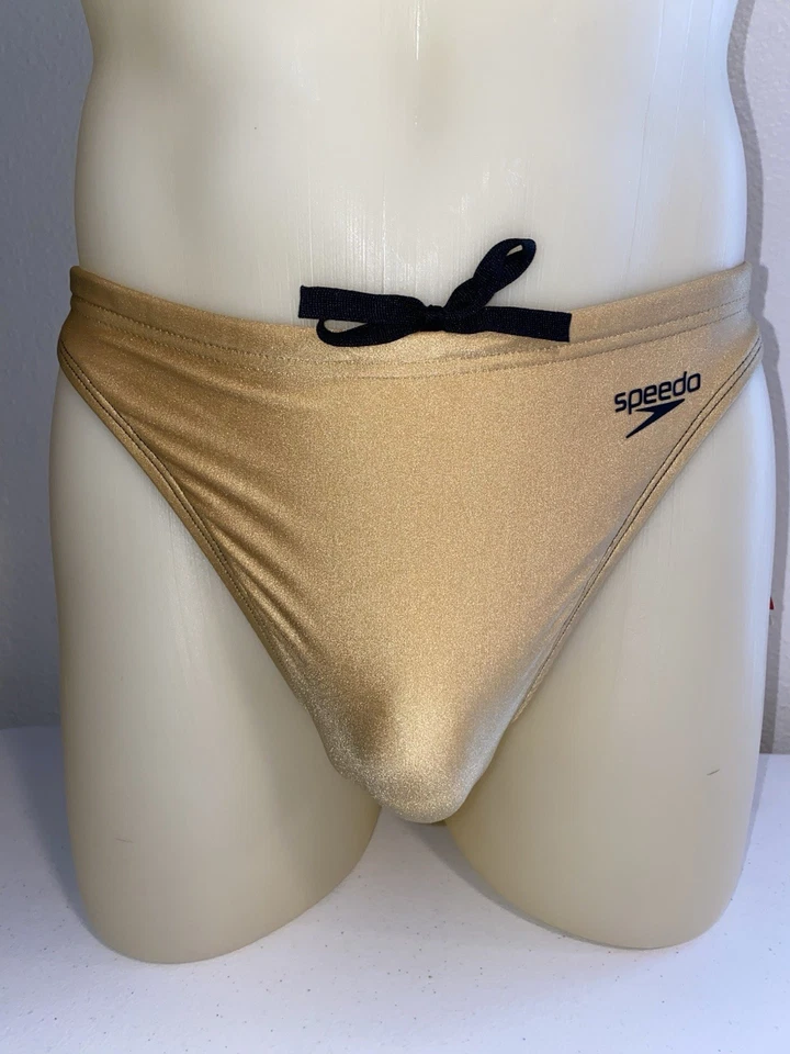 Modified Speedo Men’s Swim Thong Bikini Gold Size Size 28 - Image 2 of 4