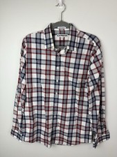 Mens Express Extra Slim Fit Long Sleeve Plaid Button Up Shirt M 15 15 1/2