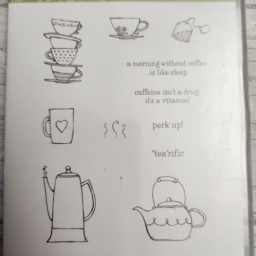 Estampación TAZA DE LA MAÑANA Estampillas de montaje adhesivo Café Té Perk Up Hervidor de agua - Imagen 2 de 7