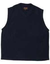 WOOLRICH maglione uomo smanicato pile XL blu navy poliestere QR07