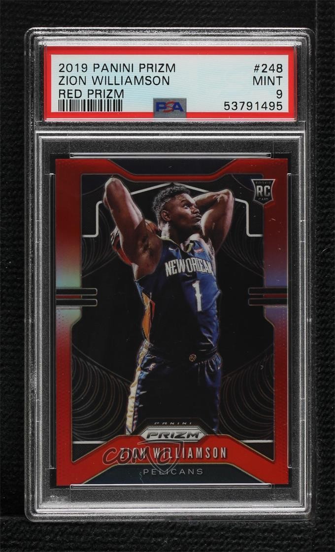 2019-20 Panini Prizm Rookie Red 295/299 Zion Williamson #248 PSA 9 MINT xi6