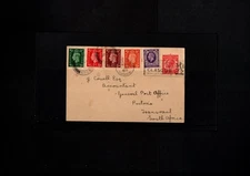 STAMPS GB  ENVELOPE  WITH P STAMPS ONE IS PRINTED    STAMP  USED