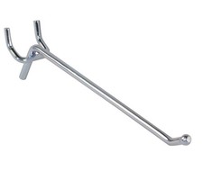 SSWBasics 6 inch Chrome Peg Hook for ¼ inch Pegboard - Pack of 100- Chrome