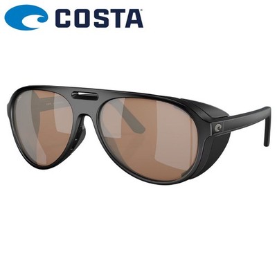 COSTA Polarized Sunglasses GRAND CATALINA Matte Black Frame/580G Copper Silver