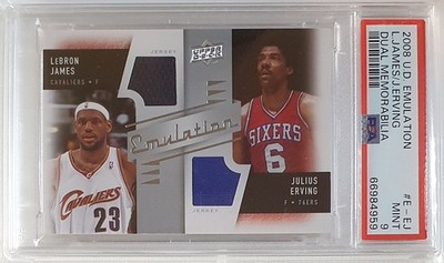 2008 Upper Deck LeBron James Julius Erving #PATCH Game Worn Dual
