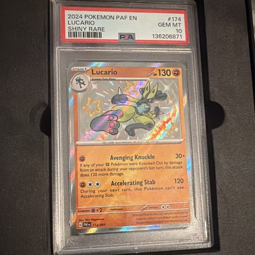 Pokemon 2024 Lucario 174/091 SV Paldean Fates Holo Shiny Rare PSA 10