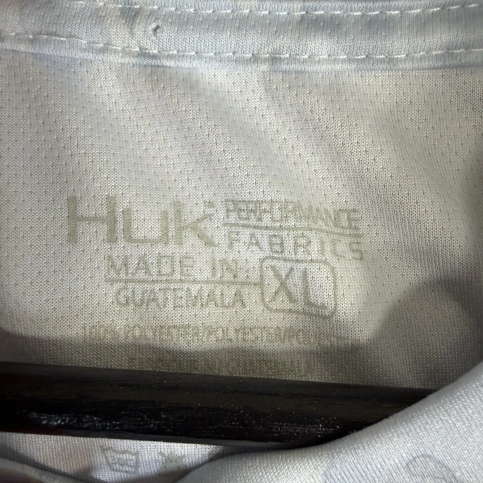 Sudadera con capucha de pesca Huk Performance para hombre XL blanca gris camuflaje elástica ligera Foto 4 de 4