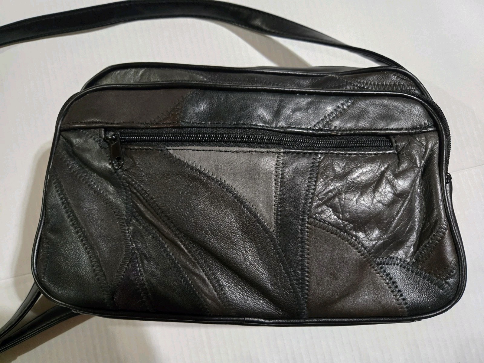 Vintage Jaclyn Smith Patchwork Black  Genuine Lea… - image 8