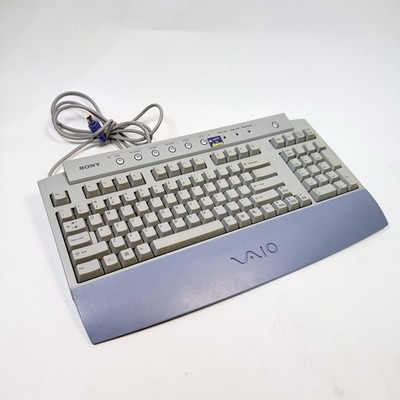 Vintage Sony VAIO Keyboard PS/2 Wired Model PCVA-KB1P/UA + Armrest / Tested!