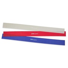 Flat Resistance Bands Pack of 3, Grey/Red/Blue , Light/Medium/Heavy, Rubber