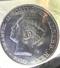 scarce PORTUGAL  Marquez de Pombal   500 Reis 1910   Silver