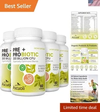 Ascuoli 3-in-1 Probiotics - 240 Capsules for Digestive & Immune Support, Non-GMO