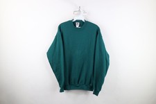 Vintage 90s Streetwear Mens Medium Faded Blank Heavyweight Sweatshirt Green