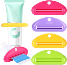 Toothpaste Tube Squeezer Dispenser, 4PCS Hanging Tooth Paste Clips Roller Squ...