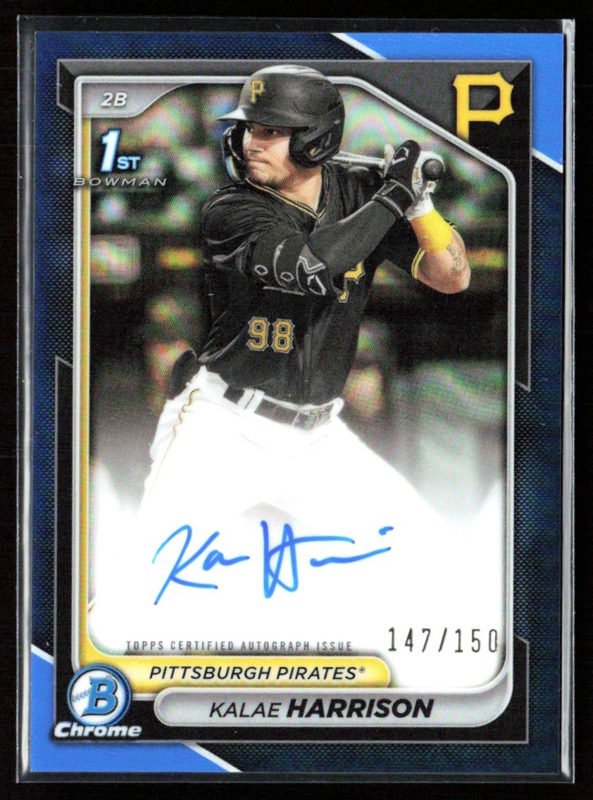 Kalae Harrison 2024 Bowman Chrome Blue Refractor Auto /150 #CPA-KH Pittsburgh
