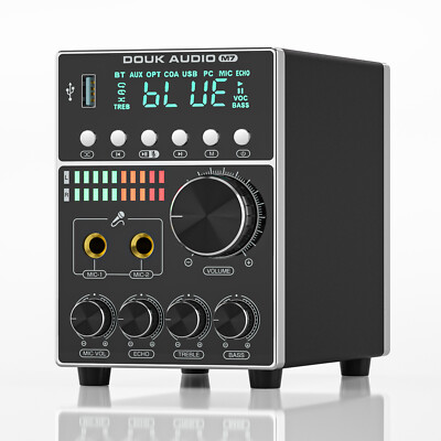 HIFI Digital Amplifier w/MIC for Home Karaoke Bluetooth SPDIF Audio Amp USB Play