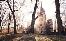 Landscape old building architecture trees gothic Custom Gaming Mat Desk
