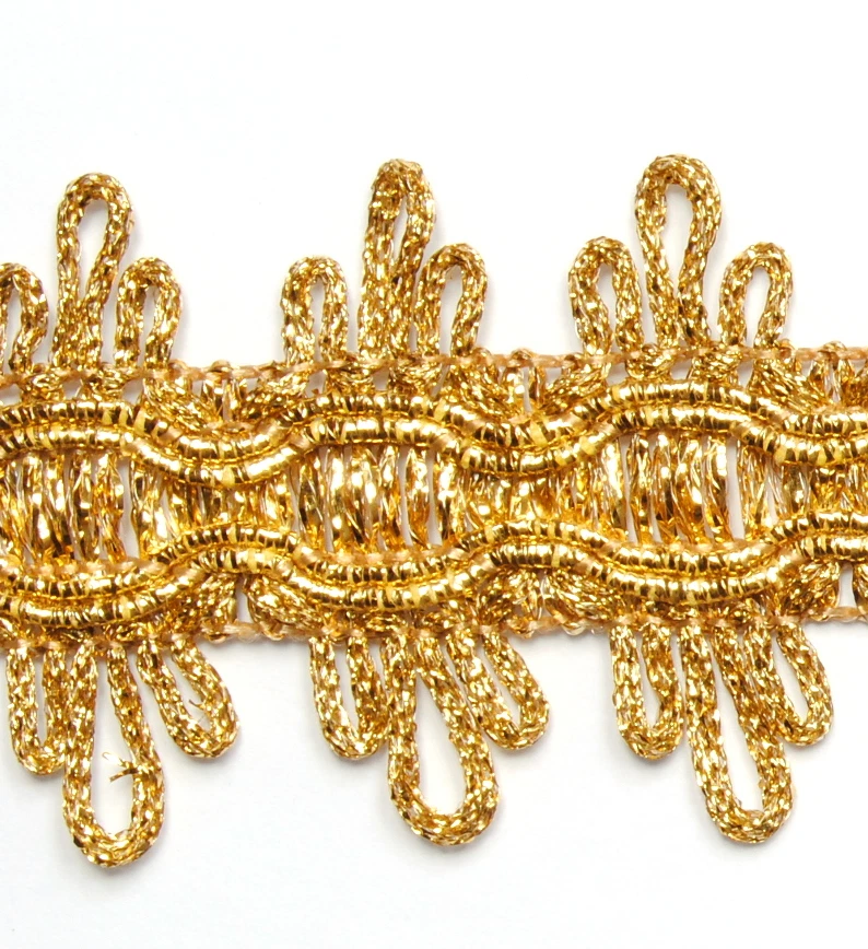 ab 5m Zierband 3,6cm breit Lurex Gold Lurexband Leonisch Spitzenborte Bänder DE