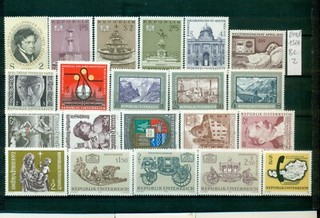 Österreich Jahrgang 1972 postfrisch ohne Mi 1304 und Bl.2 (N209)