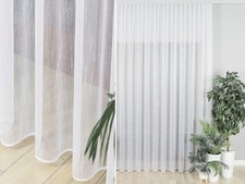 Gardine Store Marquisette mit Effektgarn Faltenband Exakter Faltenwurf  NACH MAß