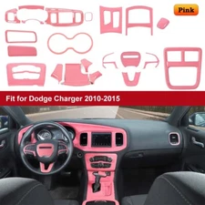21x Console Full Kit Dashboard Cover Accessories for Dodge Charger 2015-23 Pink