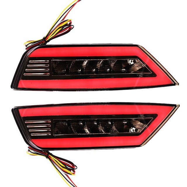Pair LED Rear Tail Bumper Reflector Brake Light Lamp For Ford Ecosport