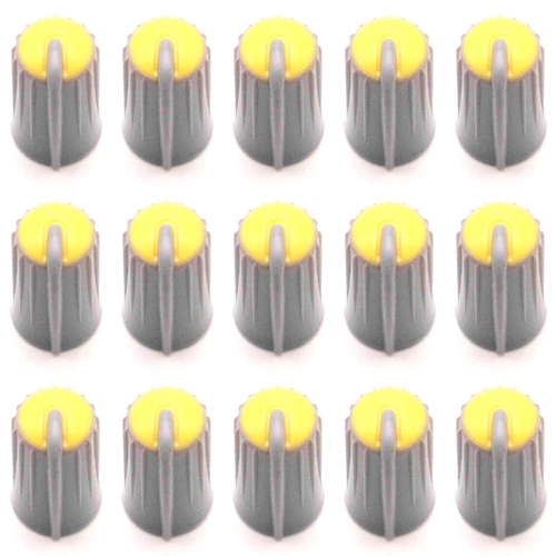 15PCS For Mixer 6mm D Shaft (Yellow) Replacement Rotary Control Knob Cap - Picture 2 of 4