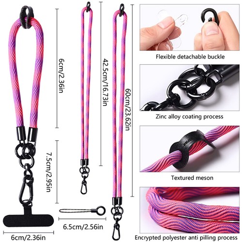 Universal Mobile Phone Lanyard Adjustable Crossbody Hanging Neck Strap - 第 3/22 張圖片