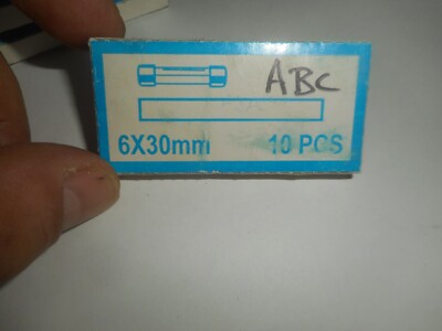 ABC 3A 6x30mm Fast Blow Ceramic Fuses 250v 3 Amp 10 Ct. Box Nos NEW