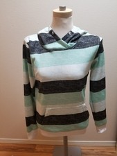 New Empyre Women's Snow Fleece Jacket Coat Hoodie White Green Striped Zumiez S