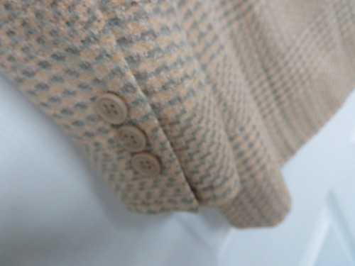 BURBERRY Wool Blend Tweed Checkered Double breast Cream/green Blazer 4 - Picture 10 of 10