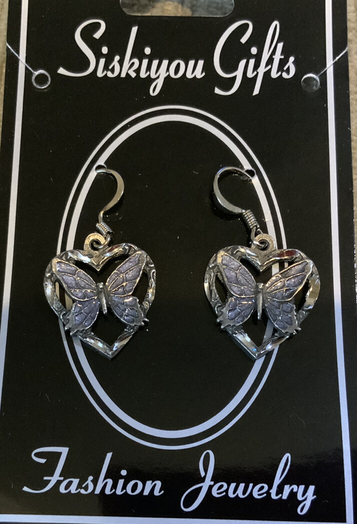 Siskiyou Gifts Pewter Butterfly Earrings D26